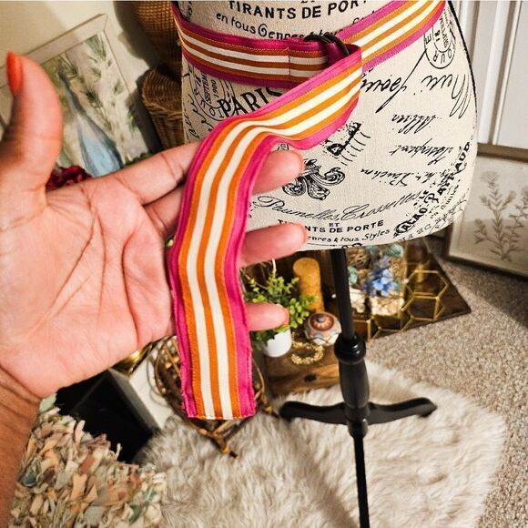 J. Crew Preppy Grosgrain Ribbon Silver D. Ring Belt. - Picture 5 of 15